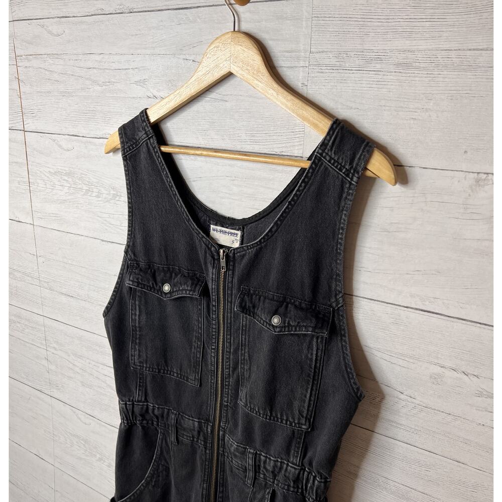 We the Free Jumpsuit Womens Size Small Washed Black Cloud Nine Denim 100% Cotton - Picture 6 of 16